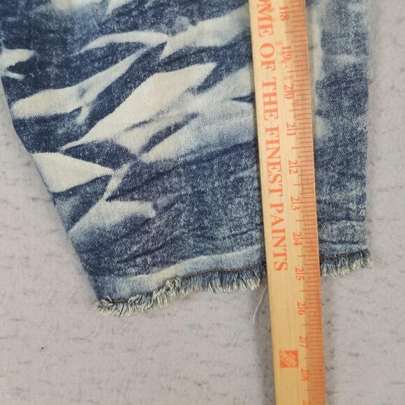 Evolution In Design Shorts Mens 38 Blue Denim Distressed Ripped Jean Cutoff - Picture 8 of 13